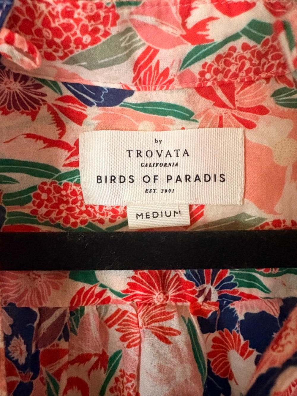 Trovata BIRDS OF PARADIS Bailey Floral Cotton Blouse, size M - Picture 13 of 14